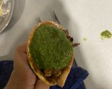A picture of step 4 of Roti cone chaat.