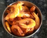 A picture of step 2 of Prawn with Tarui Or jhinge chingri.