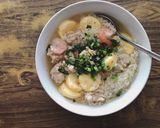 รูปขั้นตอนการทำที่ 4 ของ ข้าวต้มกุ้งหมูเด้งเต้าหู้ไข่