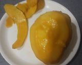 A picture of step 1 of Mango basil salted smoothie.