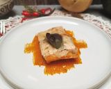 Foto del passaggio 4 della ricetta Trancio di Salmone con lardo di colonnata su letto di zucca