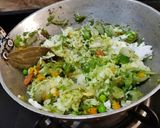 A picture of step 4 of Leftover Coriander Rice /Pulao.