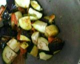 A picture of step 5 of Brinjal matar kheema.