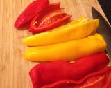 A picture of step 1 of Sirloin Steak, Sweet Peppers & Asparagus Tips.