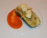 Foto del paso 4 de la receta: Calabacines rellenos de couscous de coliflor y seitán gratinados