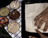 A picture of step 2 of Dry Fruits Gulkand Baklava....Mediterranean dessert.