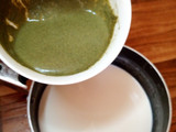 Green & white panna cotta