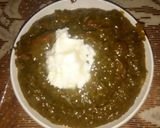 A picture of step 5 of Makki Ki Roti with Sarso Saag.