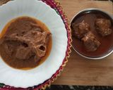 A picture of step 5 of Mutton Badami qorma.
