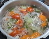 A picture of step 3 of Chamthong (Manipuri Seasonal Vegetable Stew).