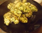A picture of step 2 of Zucchini Noodles with Pesto Chicken and Garlic Alfredo sauce.