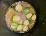 A picture of step 4 of Thai green curry with brussel sprouts.