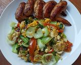 A picture of step 4 of Pan Fried Chicken Wings and Stir Fry Bok Choi with Scrambled Eggs.