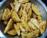 A picture of step 2 of Baked Potato Wedges.