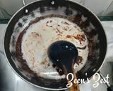 A picture of step 3 of Chocolate Kesari or Chocolate Semolina Halwa.