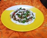 A picture of step 2 of Curd sprouts chaat.