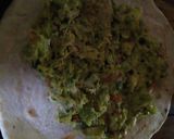 A picture of step 3 of Chicken avocado salad roll ups.