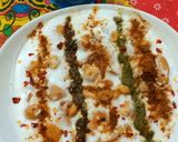 A picture of step 6 of Dahi phulki chaat.