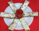A picture of step 2 of Cheese spread toast bread fingers.