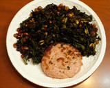Foto del paso 3 de la receta: Habas de soja germinada con kale y hamburguesa de pollo