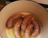 A picture of step 2 of Merguez Sausage and Cumin Lentils with Dandelion Greens.