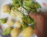 A picture of step 1 of Italian marinated zucchini with broccoli cheese pattice.