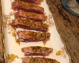 A picture of step 4 of Tuna steak with pistachio crust.
