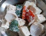 A picture of step 5 of Tri colour paneer tikka.