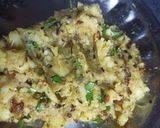 A picture of step 2 of Vada Pav /aloo chop burger.