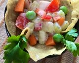 A picture of step 2 of Masala Papad Salad.