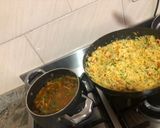 A picture of step 6 of Vegetable fried rice and shredded beef sauce.