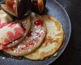 A picture of step 1 of Mini Greek pancakes with figs and Greek yogurt with honey.