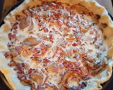 Une image de l'étape 4 de Quiche lardons, champignons et dés de jambon.