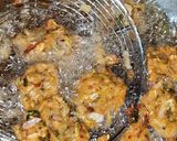 A picture of step 4 of Lauki pakore with leftover rice.