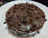 A picture of step 8 of Eggless Wheat flour Dark Chocolate Cake.