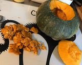 Une image de l'étape 2 de Citrouille joyeuse (purée de courge delica moretti,pommes de terre,lard,emmental,persil).