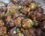 A picture of step 5 of Cabbage manchurian.