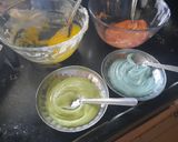 A picture of step 4 of Rainbow blondies.