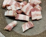 A picture of step 3 of Carbonara with Pecorino Crisp.