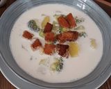 A picture of step 7 of Gazpachuelo Malagueño with Broccoli.