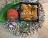 Foto del paso 4 de la receta: Albóndigas de carne 🍲 en salsa de verduras y verduras al vapor