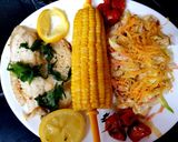 A picture of step 4 of Oven Cooked Parmesan & Lemon Tilapia fish. 😁.