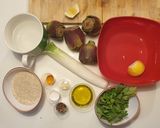 A picture of step 1 of Quinoa with Artichokes, Saffron, and Leeks.