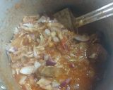 A picture of step 1 of Mutton potato onion masala.