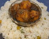 A picture of step 6 of Matar Pulao n Aaloo Dum.