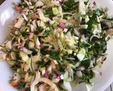 Une image de l'étape 10 de Salade de puntarelle endives rouges fenouil tomates et jambon blanc sauce oignon.