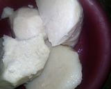 A picture of step 2 of Pounder yam and sauce.