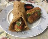 A picture of step 5 of Cutlets Paratha Roll.