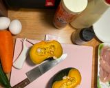 A picture of step 1 of Chestnut Pumpkin Egg Salad.