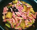 Foto del paso 3 de la receta Espaguetis con bacon y alcachofas